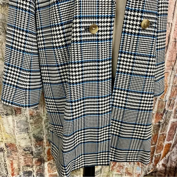 J Jill Long Plaid Duster Open Front Tunic Overcoat Sz L - Picture 4 of 9
